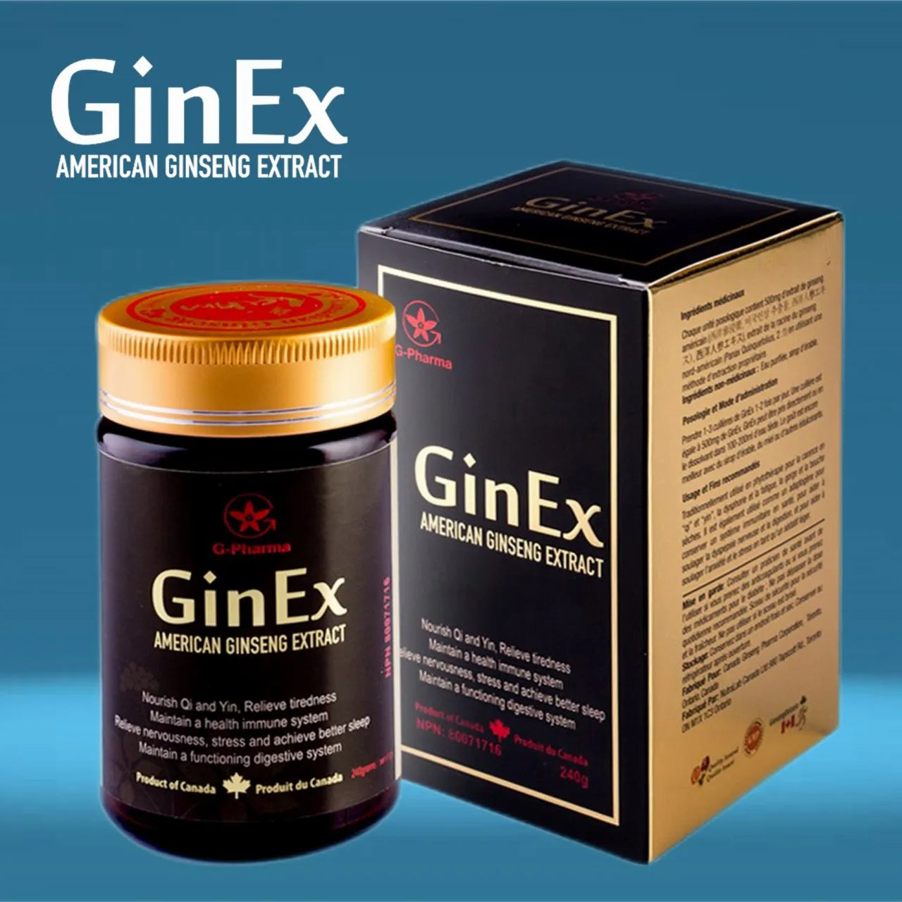 GinEx® 240克 西洋参黑膏滋®（纯西洋参膏）