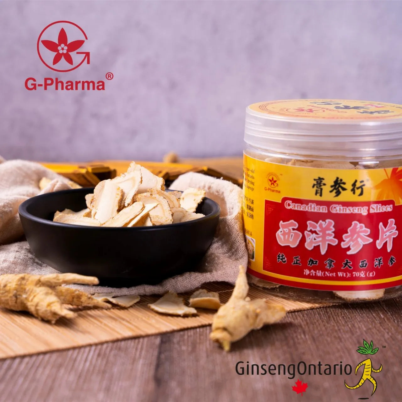 G-Pharma® American Ginseng thin slices (white ginseng, 70g)