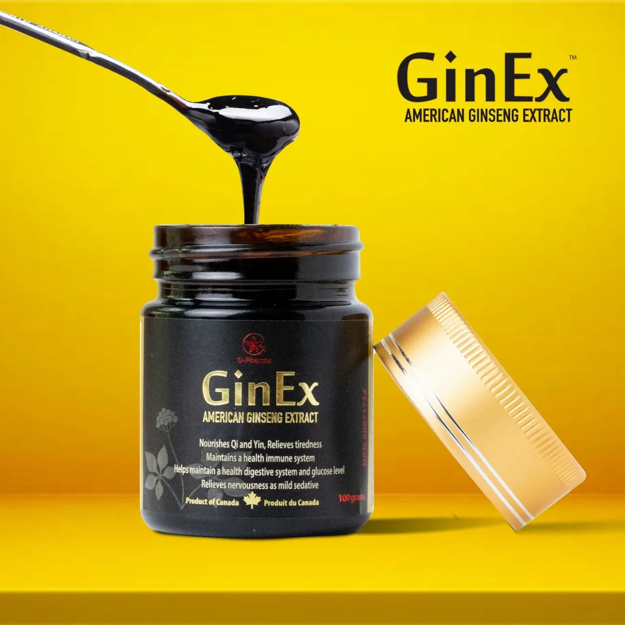 GinEx® 西洋蔘黑膏滋 (純膏劑-100g)（2瓶裝）(可能產生進口關稅)