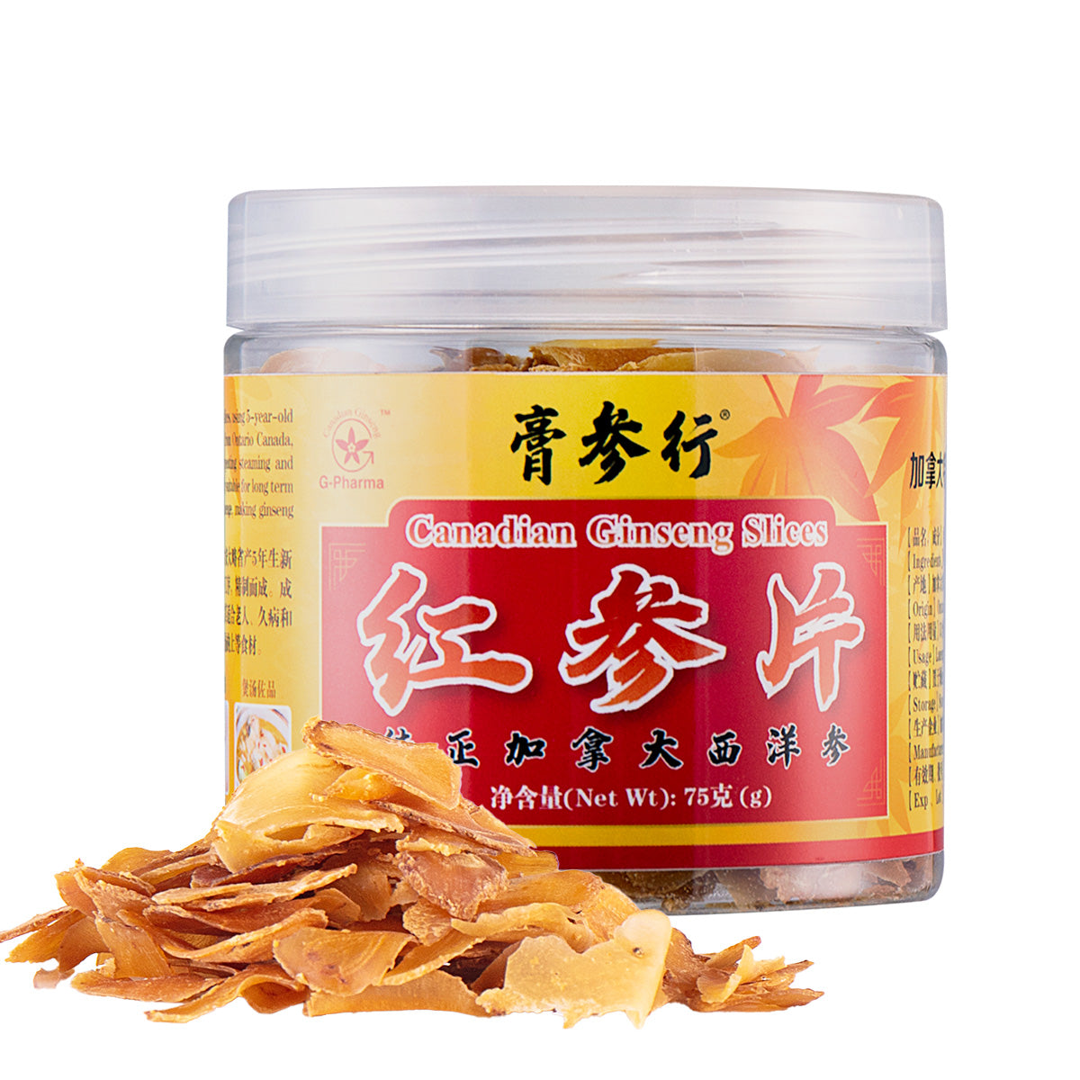 G-Pharma® 西洋参薄片 (红参片，75克) 