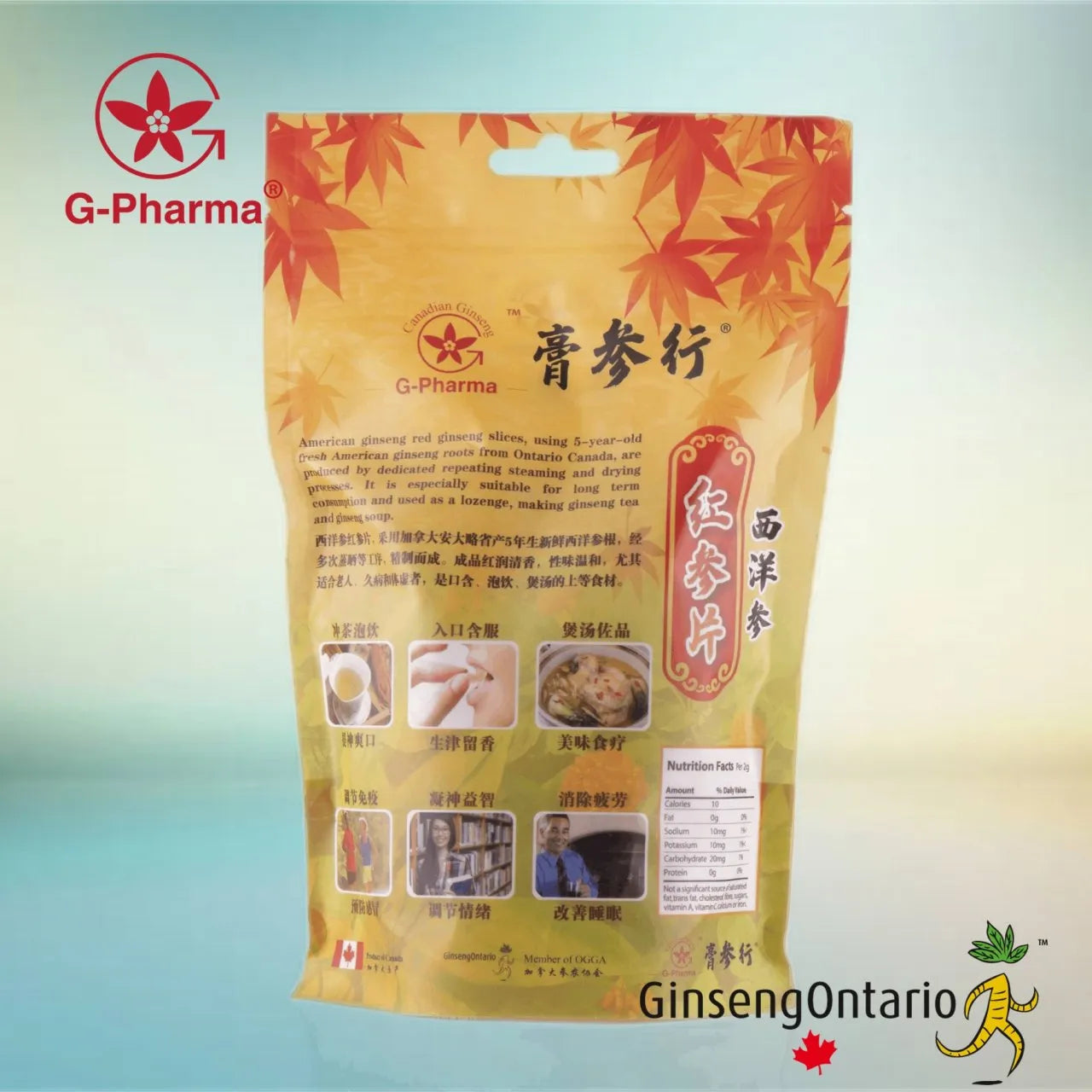 G-Pharma® 西洋参厚片 (红参片，180克) 