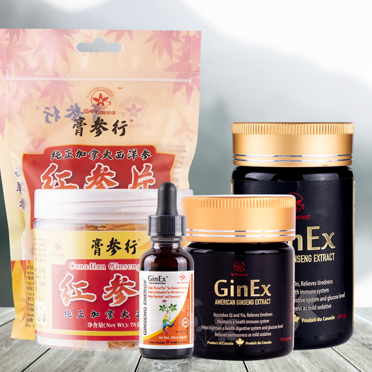 GinEx® 西洋参黑膏滋和西洋参片组合(大组和）